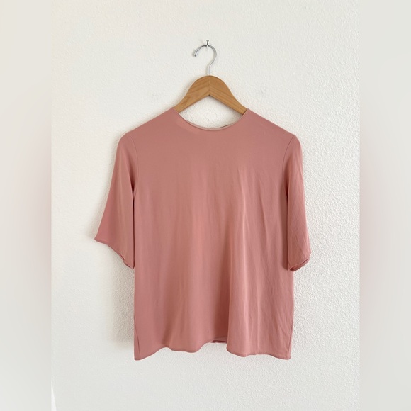 MANSUR GAVRIEL blush silk blouse / size L - Picture 1 of 6